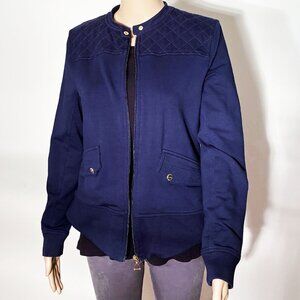 Lauren Ralph Lauren Navy Quilted Zip Jacket Women’s M – Gold Hardware